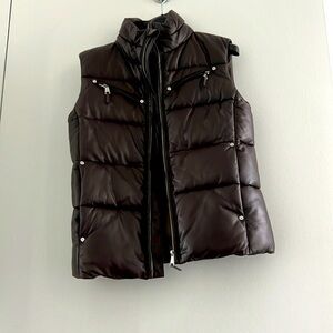 Ralph Lauren lamb skin leather vest - brown